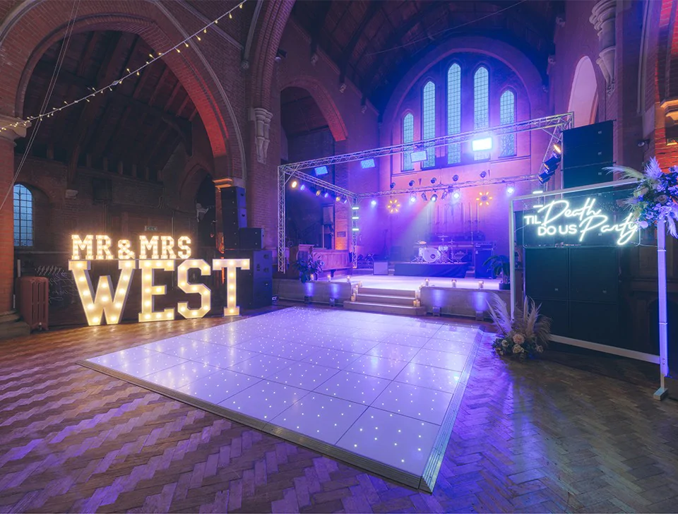 Decor Options For Nunsmere Hall Hotel - White LED Dance Floor