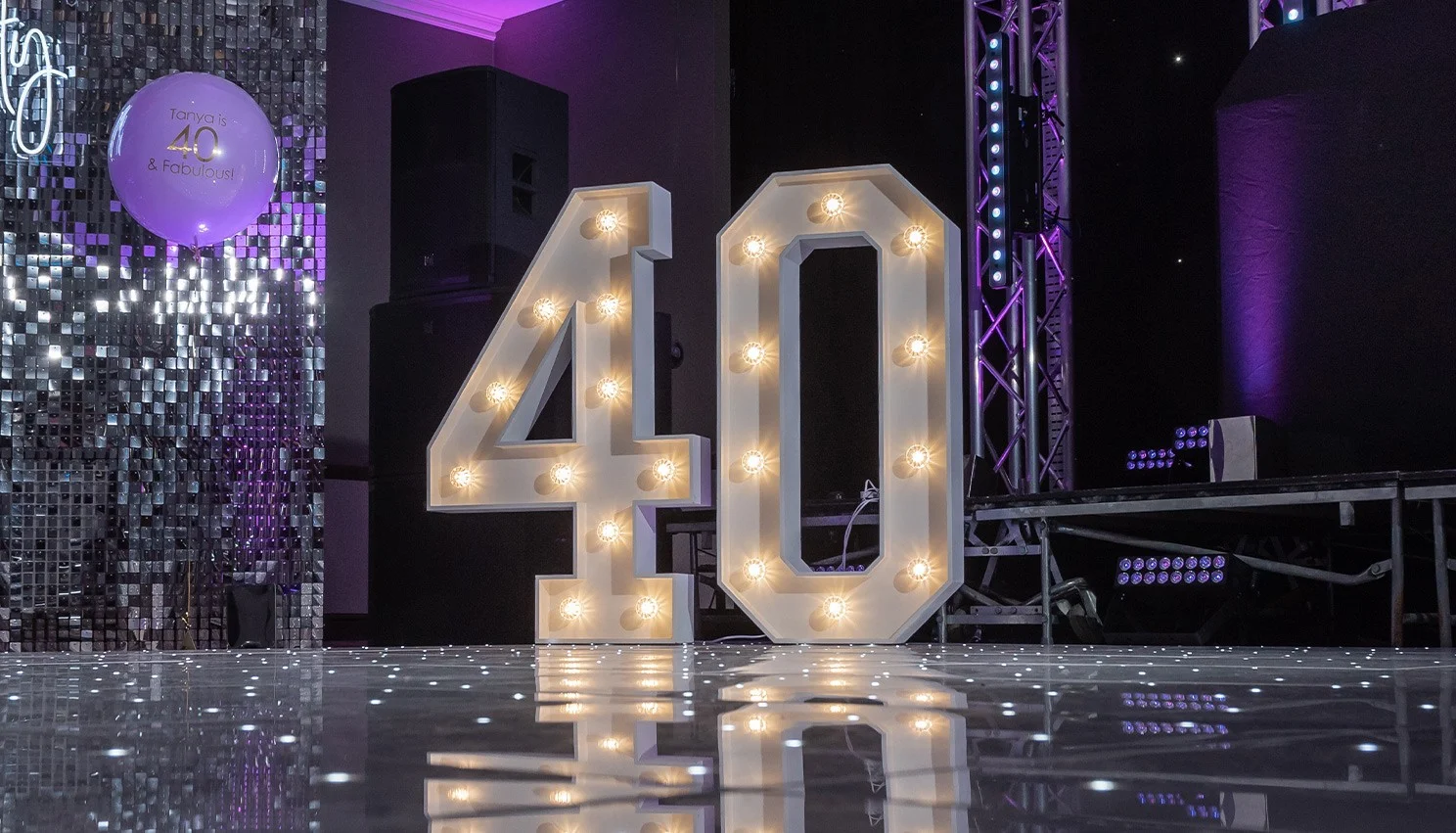Light Up Numbers Hire - Light Up Birthday & Anniversary Rustic Numbers Hire